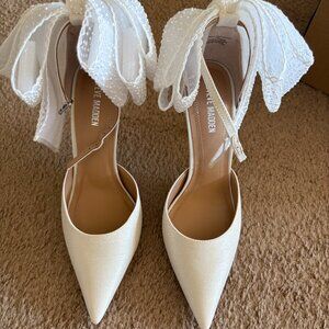 White Satin Bow Heels - Steve Madden